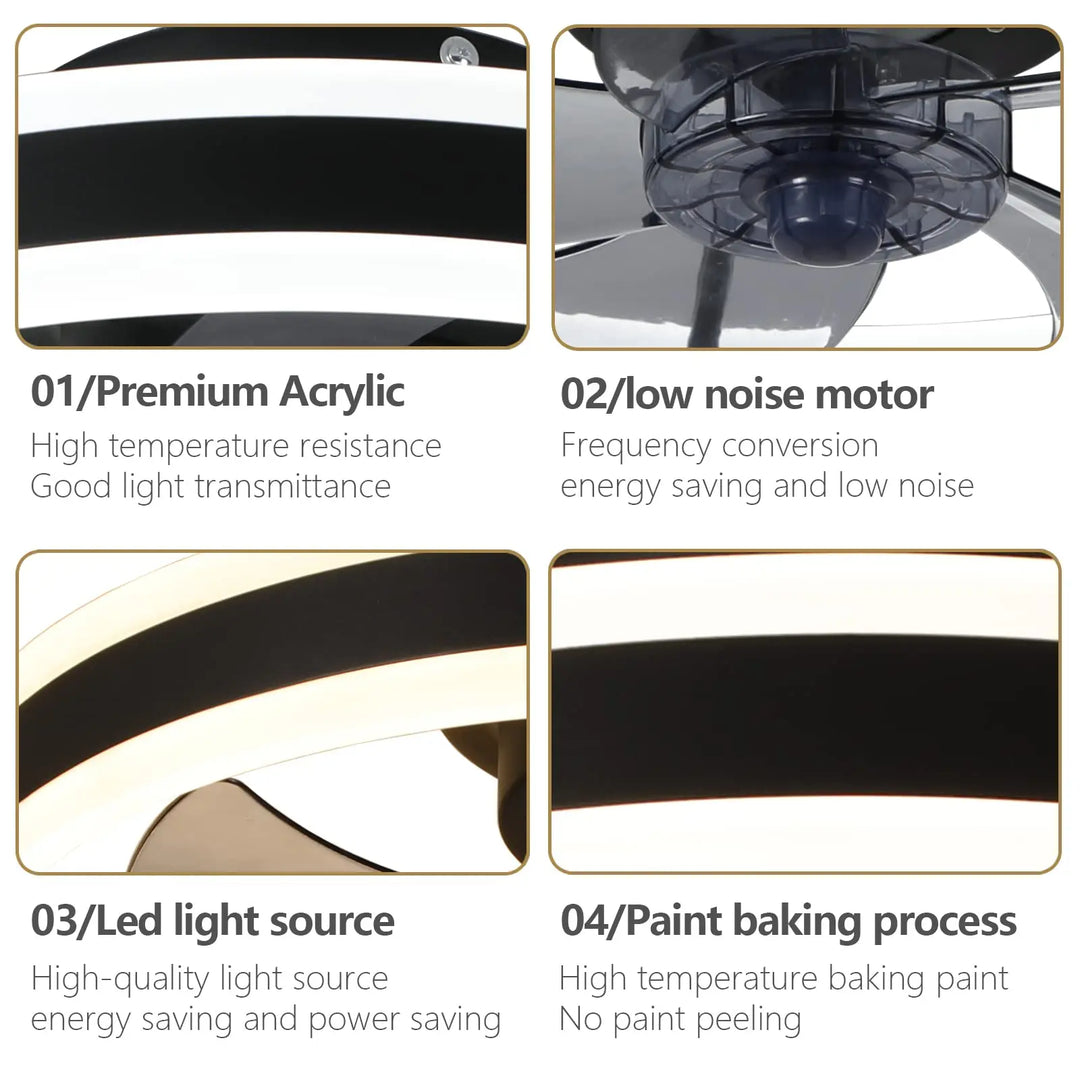 Lisslune | Aura Silent LED Ceiling Fan Light
