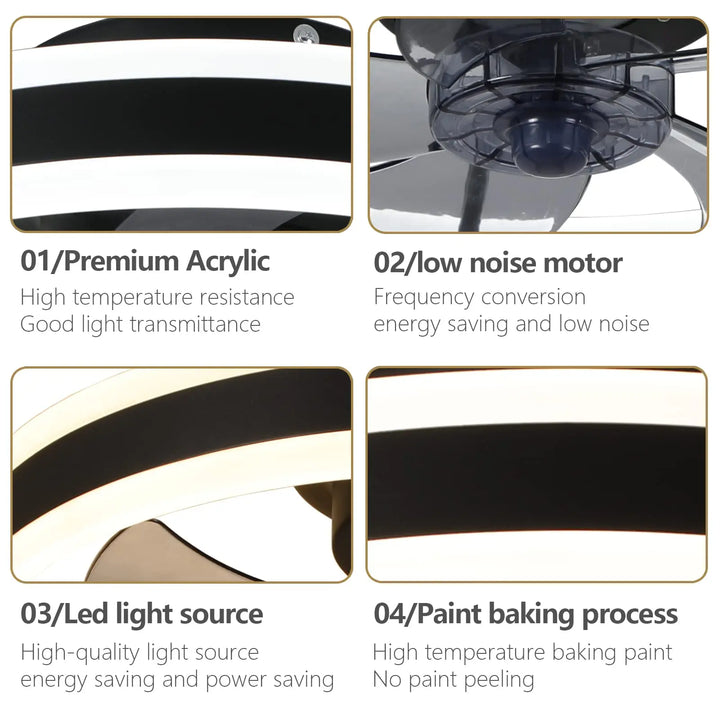 Lisslune | Aura Silent LED Ceiling Fan Light