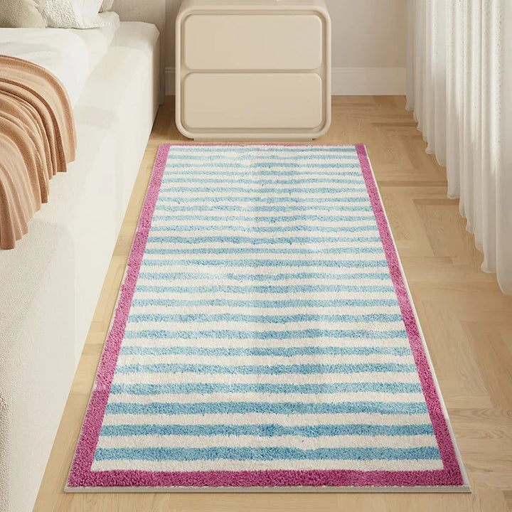 Rynx | Korean Style Rugs for Bedroom Fluffy Soft Lounge Carpet Thick Washable Nightstand Mat Simple Living Room Decoration Checkered Carpet