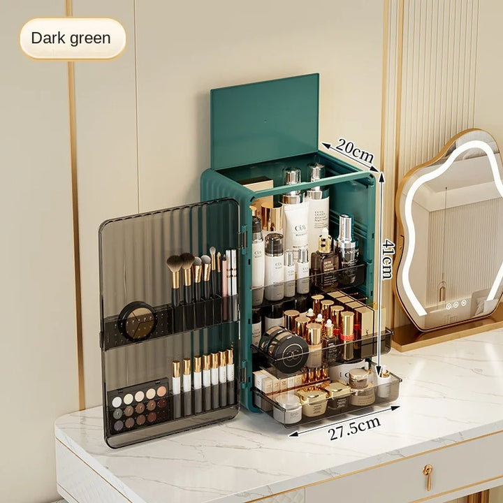 Lisslune | Luxo Luxury Makeup Storage Box – Dust-Proof Cosmetic Organiser with Magnetic Door