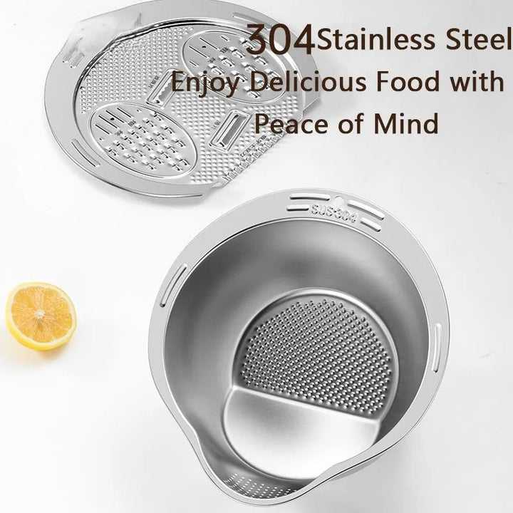 Lisslune | All-in-One Stainless Steel Kitchen Drain Slicer Bowl