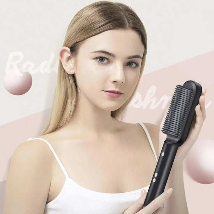 Lisslune | Heated Hair Straightening Brush with LED Display