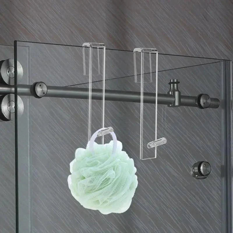 Lisslune | Frameless Acrylic Shower Door Organizer - Effortless Installation Without Drill Required