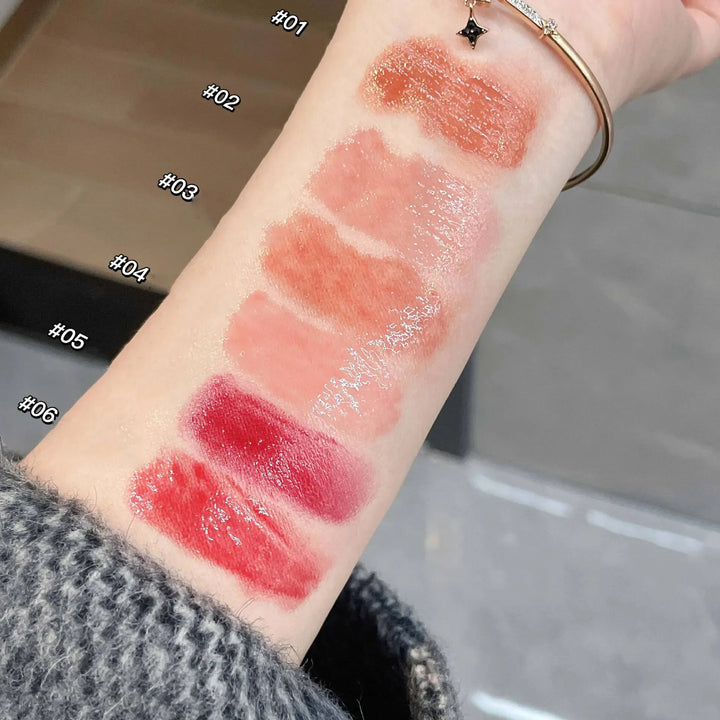 Rynx | Water-light Lip Glaze Mirror Glitter Lip Color Long-lasting Moisturizing Love Heart Shape Solid Lipstick Pencil Lip Makeup Cosmetics