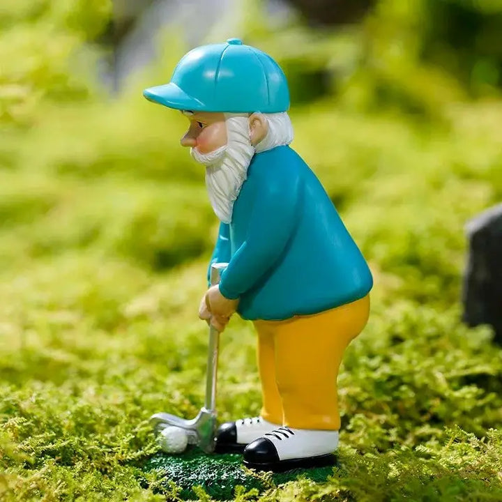 Rynx | Cute Garden Golf Gnome Statue DIY Outdoor Garden Bonsai Store Decoration Resin Gnome Sculpture For Home Desk Decor Ornament