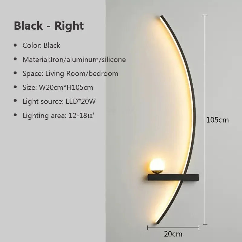 Lisslune | Contemporary Edge Wall Lamp – Black & Gold Indoor/Outdoor Lighting for Modern Spaces
