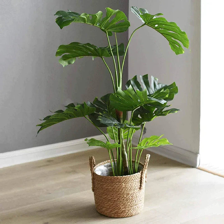 Lisslune | Nordic Extra Large Straw Flower Pot Seaweed Storage Basket Potted Green Plant Flower Basket Hand Woven Floor Indoor Flower Pot