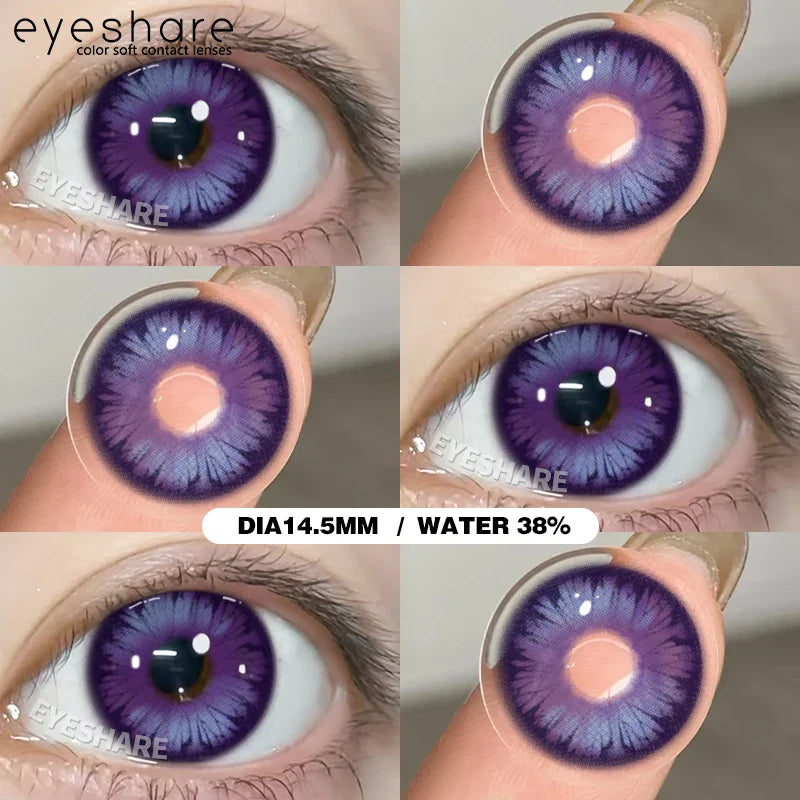 Rynx | 1 Pair Cosplay Colored Contact Lenses Anime Blue Lenses Purple Eyes Halloween Makeup Contacts Annual Pink Beauty Pupils