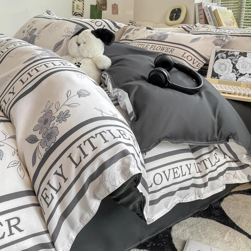 Rynx | Vintage Floral Duvet Cover Set, 3-piece Botanical Bedding Garden Style Flower Reversible Duvet Covers Luxury Soft Breathable