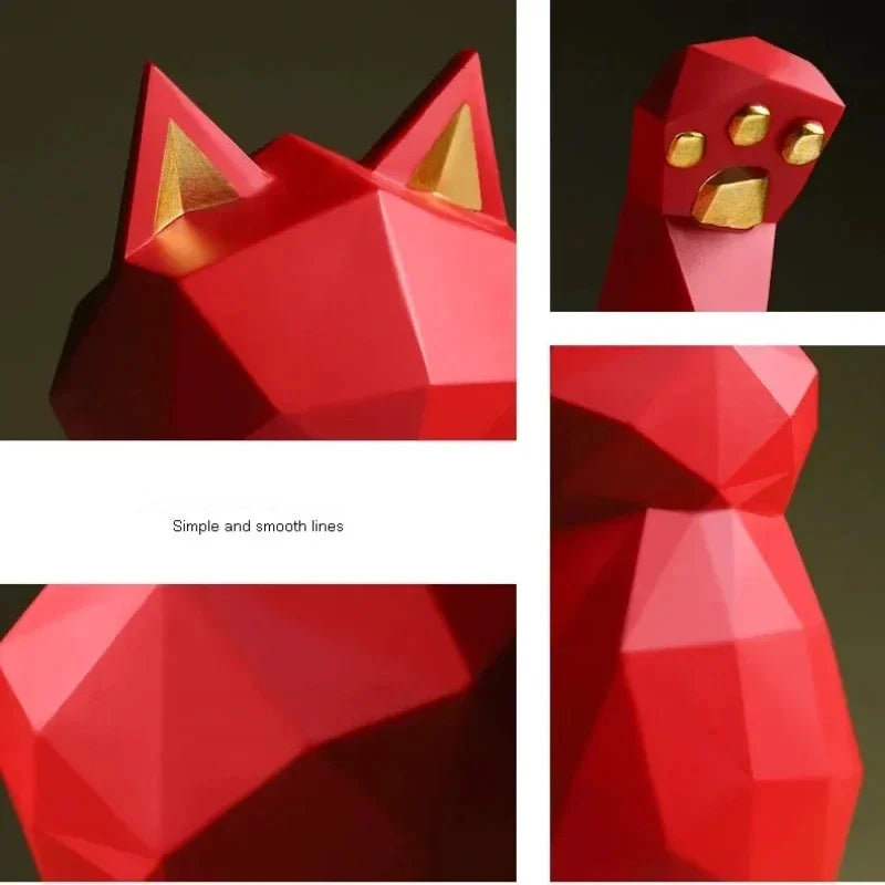 Lisslune | Nordic Minimalism Geometry Lucky Cat Statues