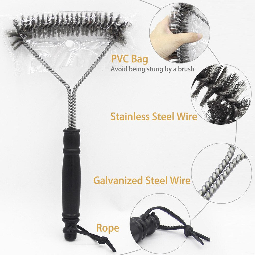 Lisslune | Stainless Steel BBQ Grill Cleaning Brush