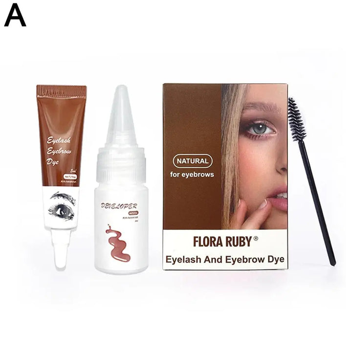 Rynx | Professional Henna Eyelash Eyebrow Color Tint 15-Minute Quick Tint Easy Dye Gel Eyelash Brown Black Shade Set