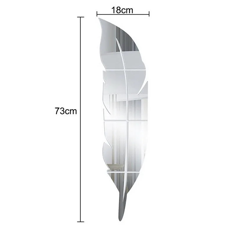 Lisslune | 3D Feather Art Mirror Wall Sticker