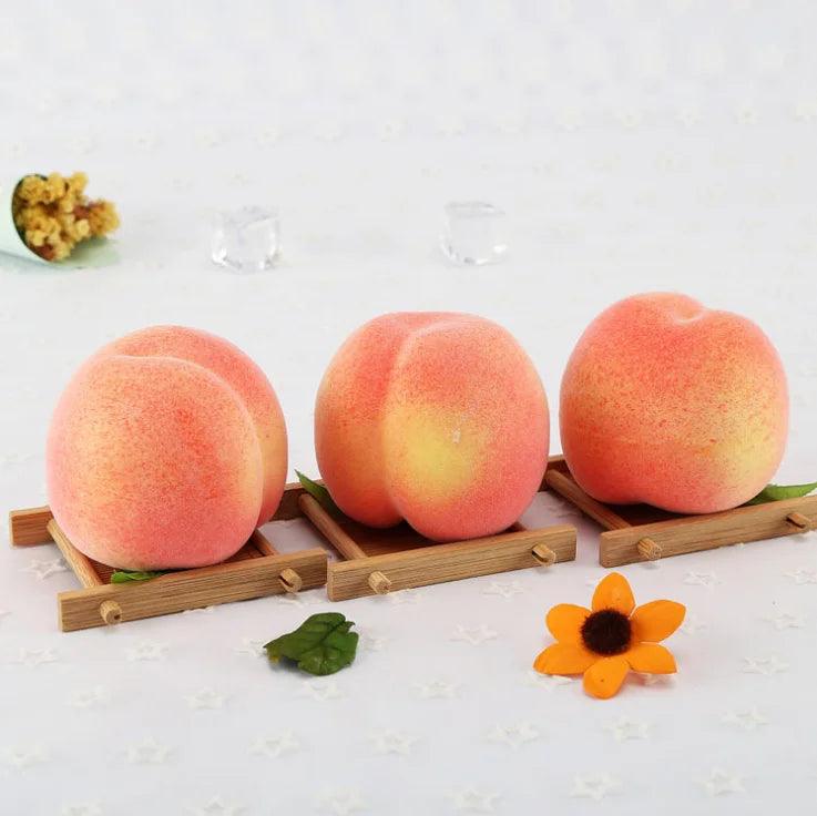 Lisslune | Realistic 8.5 cm Honey Peach Decorative Fruit Ornament for Home Elegance