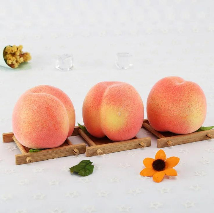 Lisslune | Realistic 8.5 cm Honey Peach Decorative Fruit Ornament for Home Elegance