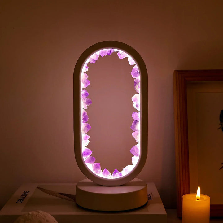 Lisslune | AuraStone | Natural Calming Amethyst Serenity Lamp