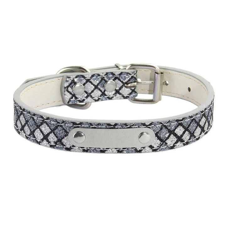 Lisslune | Glamorous Personalized Engraved Leather Dog Collar with Sparkling Accents