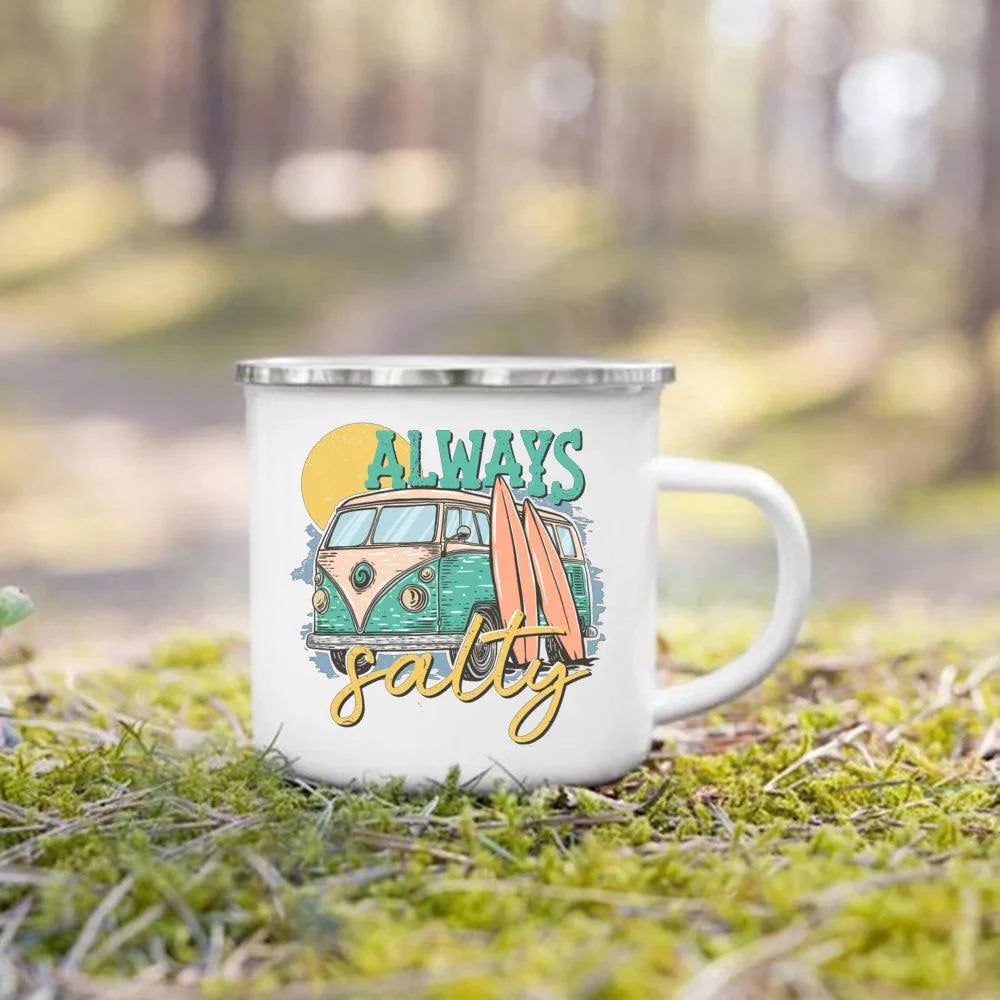 Lisslune | Nature's Adventure Enamel Mug: The Essential Companion for Outdoor Enthusiasts
