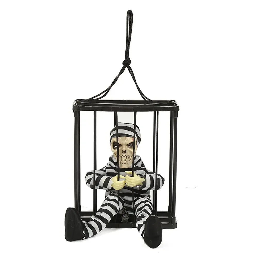 Rynx | Halloween Decoration Scary Speech Skeleton Captive Animatronic Prank With Light Sound Home Motion Sensor Halloween Props