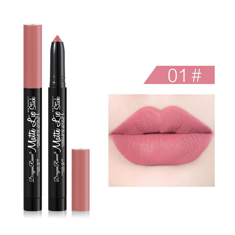 Rynx | Lipstick Improved Lip Shape Lipstick Makeup Waterproof Sexy Matte Plumping Lipstick Long-Lasting Moisturizing Lipstick Makeup