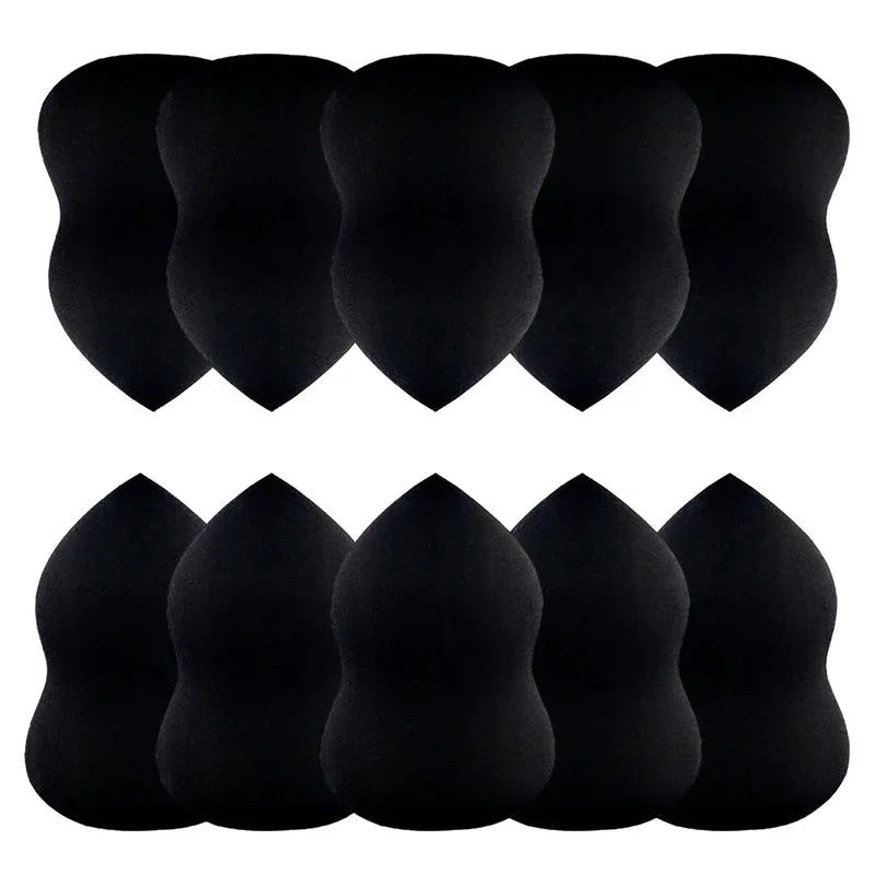 Rynx | 10 Piece Makeup Applicator Super Soft Sponge Powder Blender Black Makeup Sponges Blender Gentle Foundation Contour Blend Puff