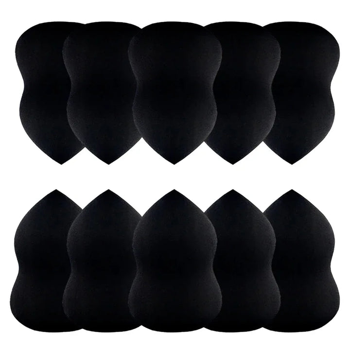 Rynx | 10 Piece Makeup Applicator Super Soft Sponge Powder Blender Black Makeup Sponges Blender Gentle Foundation Contour Blend Puff