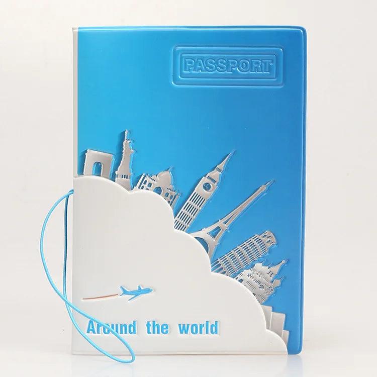 Lisslune | Chic 3D Printed Passport Holder with Card Slots and Synthetic Leather Texture