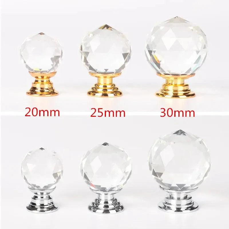 Lisslune | Elegant Clear Crystal Cabinet Knobs - Stylish Drawer Pull Handles with Sturdy Zinc Alloy Base