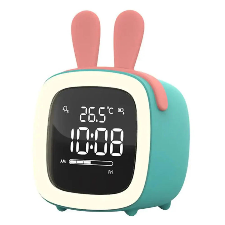Lisslune | Cartoon Bunny LED Alarm Clock with Night Light – Rechargeable, Cute Digital Display for Kids & Bedrooms