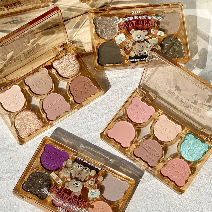 Rynx | 6 Colors Eyeshadow Palette Iris Purple Glitter Pearlescent Eyeshadow Palette Fashion Korean Shimmering Eyeshadow Charming Eye Makeup