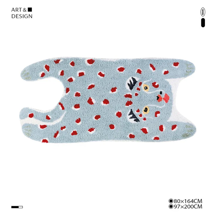 Rynx | Irregular Tiger Pattern Living Room Rug Cute Leopard Pattern Children's Room Rug Aesthetic Rugs тигр ковер 호랑이 양탄자 Tapis IG