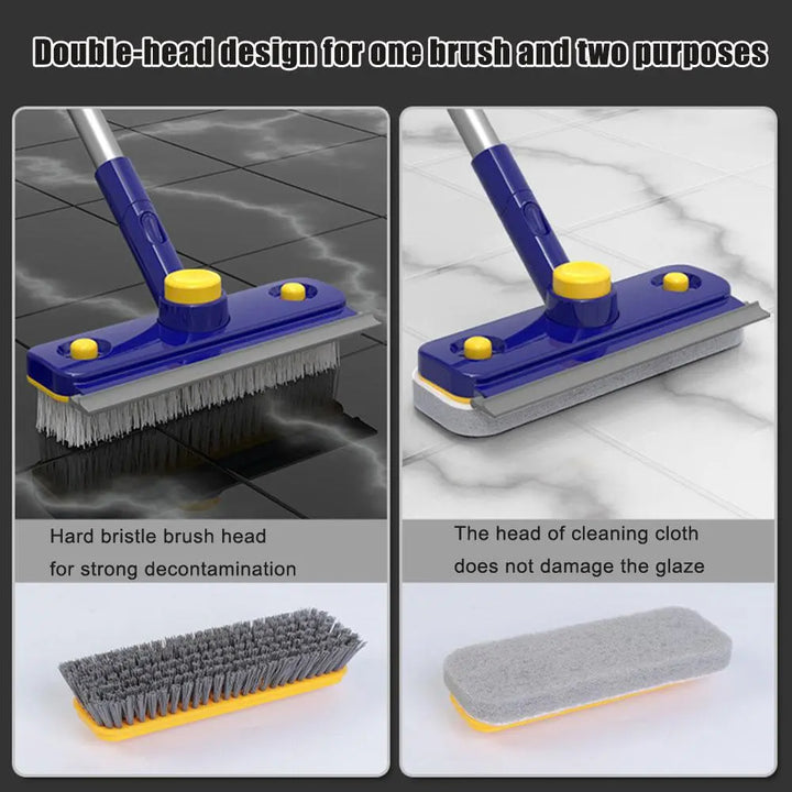 Lisslune | 2in1 V-Shaped Long Handle Floor Scrub Edge Cleaner Brush
