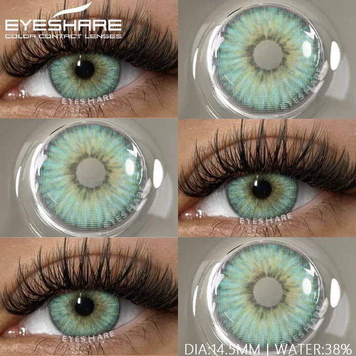 Rynx | 1 pair of contact lenses with prescription in natural color, myopic lenses, green contact lenses, fashionable brown lenses, gray pupils