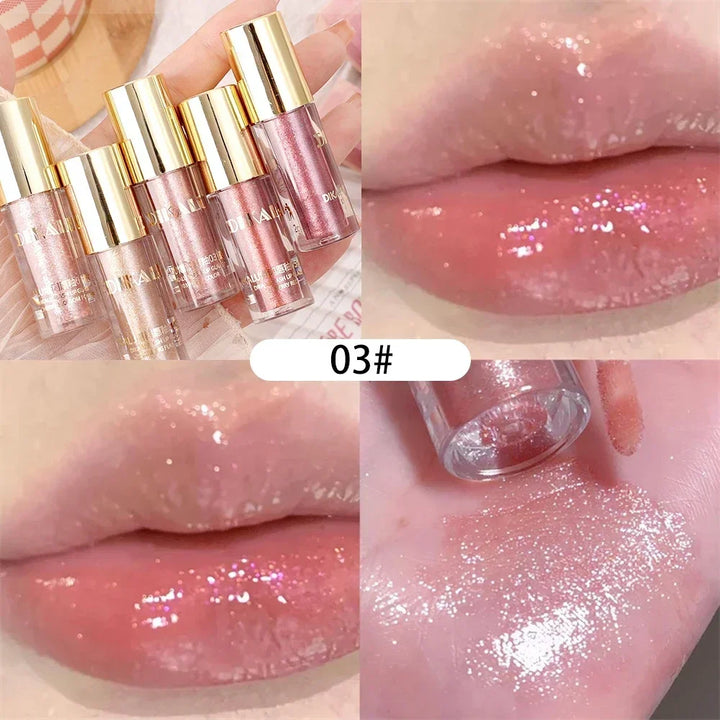 Rynx | Diamond Shiny Lip Gloss Waterproof Glitter Liquid Lipstick Long-lasting Shimmer Pearl Lip Lacquer Women Sexy Lip Tint Makeup