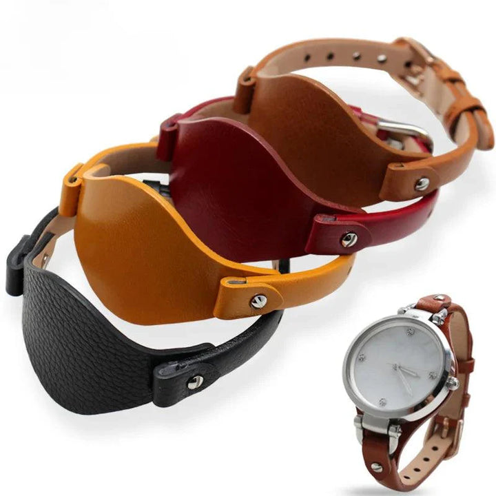 Lisslune | Elegant calf leather watch bands with rose-colored steel clasp - A luxurious women's accessory