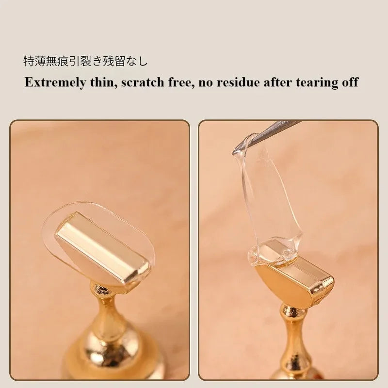 Rynx | Clearance Transparent Nails Double-Sided Glue Reusable Sticky Gel Nail Art Practice Stand Display Holder Manicure Tools