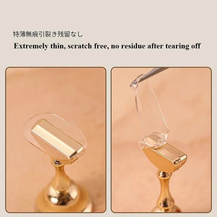 Rynx | Clearance Transparent Nails Double-Sided Glue Reusable Sticky Gel Nail Art Practice Stand Display Holder Manicure Tools