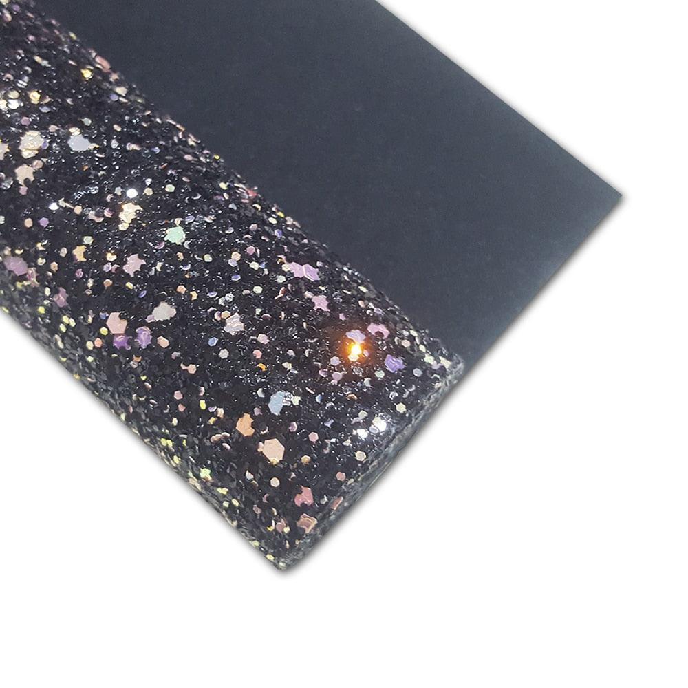 Lisslune | Sparkling Black Synthetic Leather Craft Roll: Unleash Your Artistic Potential