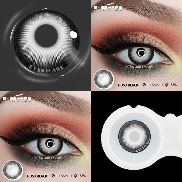 Rynx | 1 Pair Cosplay Color Contact Lenses for Eyes Crazy White Lenses Anime Black Lenses Halloween Beauty Makeup Lens Annual