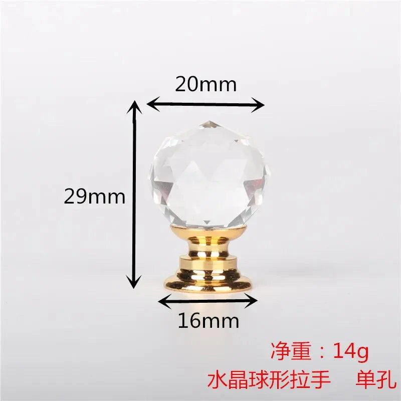 Lisslune | Elegant Clear Crystal Cabinet Knobs - Stylish Drawer Pull Handles with Sturdy Zinc Alloy Base