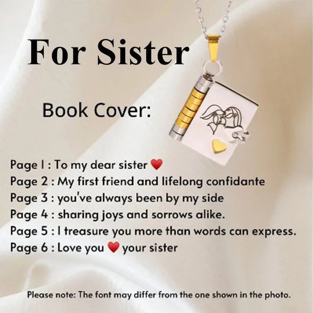 Lisslune | Memory Book Hanger Necklace – Symbolic Jewelry with Loving Message
