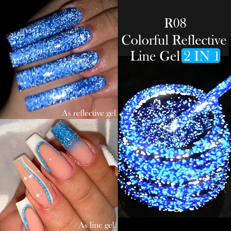 Rynx |5ML Aurora Cat Magnetic Liner Gel Nail Polish Sparkling Paint Gel Nail Polish Semi Permanent UV Gel Lines French Nail Art