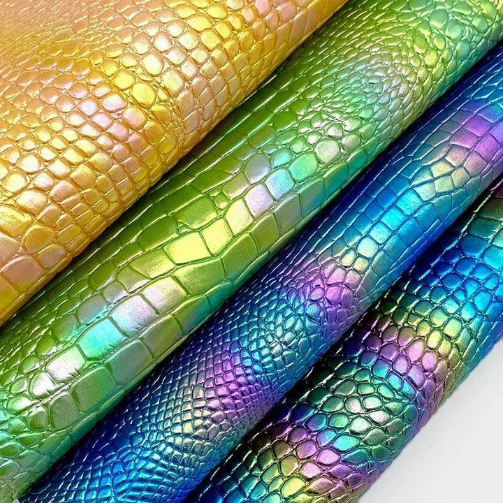 Lisslune | Luxe Holographic Crocodile Pattern Faux Leather Craft Roll - 30x135cm