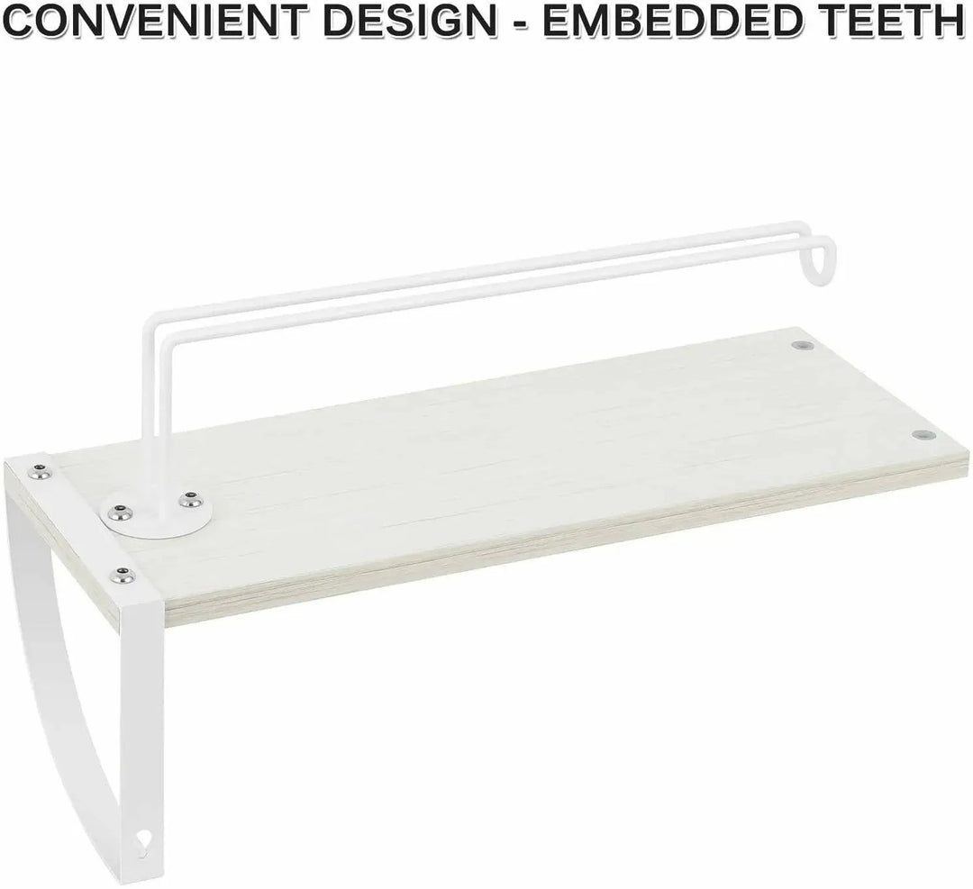 Lisslune | Rustic Wall Mounted Organizer with Towel Holder and Shelf Storage
