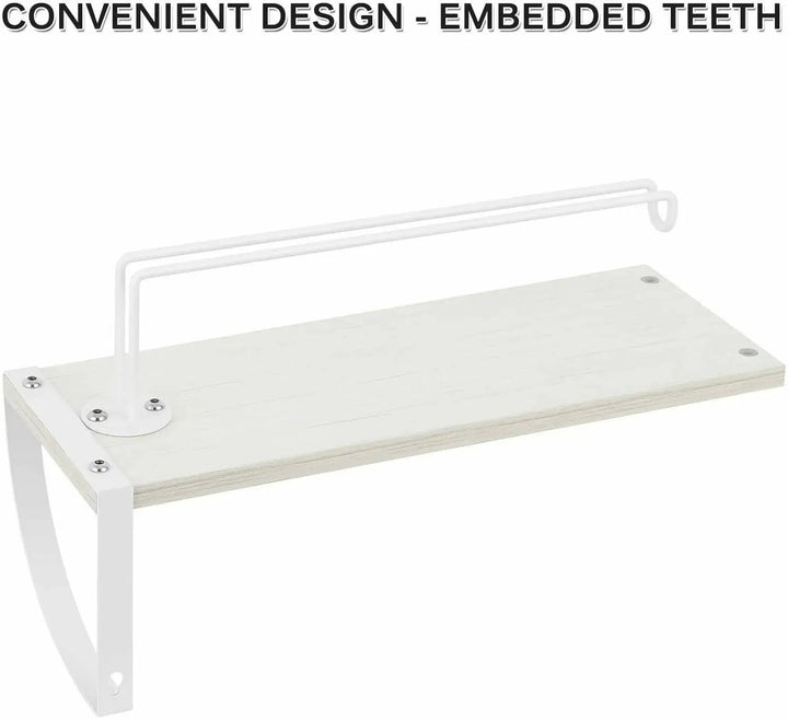 Lisslune | Rustic Wall Mounted Organizer with Towel Holder and Shelf Storage