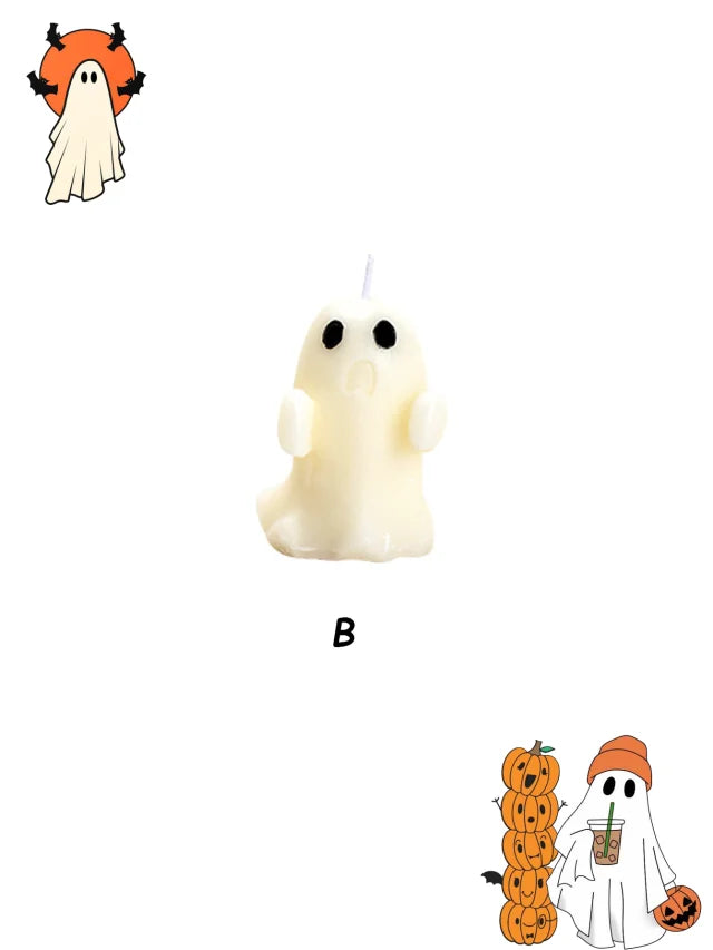 Rynx | Halloween Ghost Candle Creative Ornaments Atmosphere Candle With Eerie Design Luxurious Gift Scented Candle Party Desk Decor