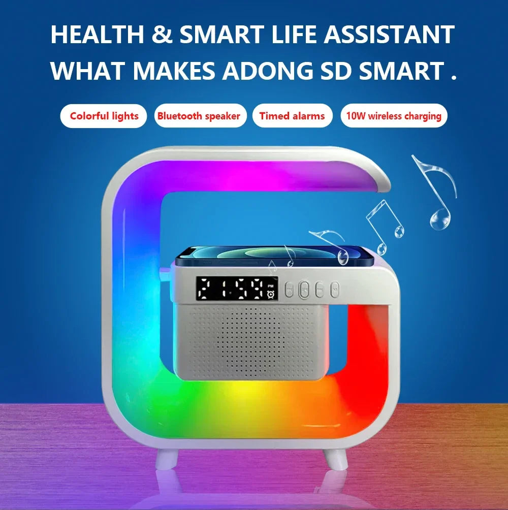 Lisslune | RGB Wireless Charging Bluetooth Futuristic Night Lamp Speaker