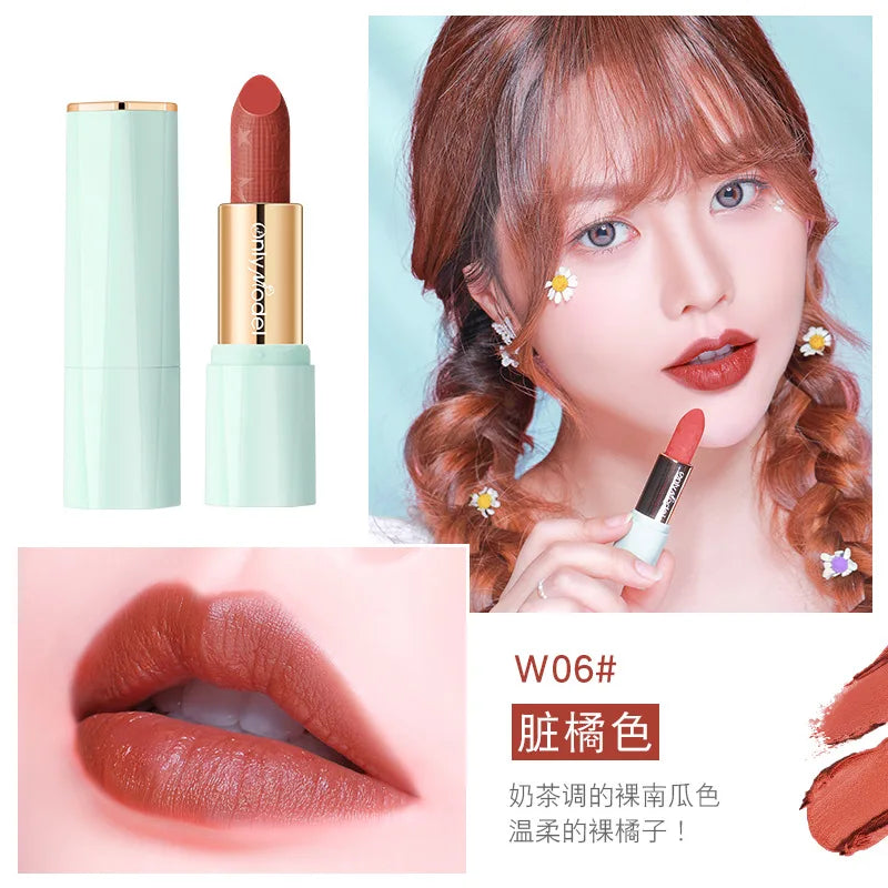 Rynx | Orange Lipstick Velvet Matte Lipsticks Waterproof Long-lasting Lipstick Velvet Lip Color Women's Cosmetics Sexy Lip Paint Makeup