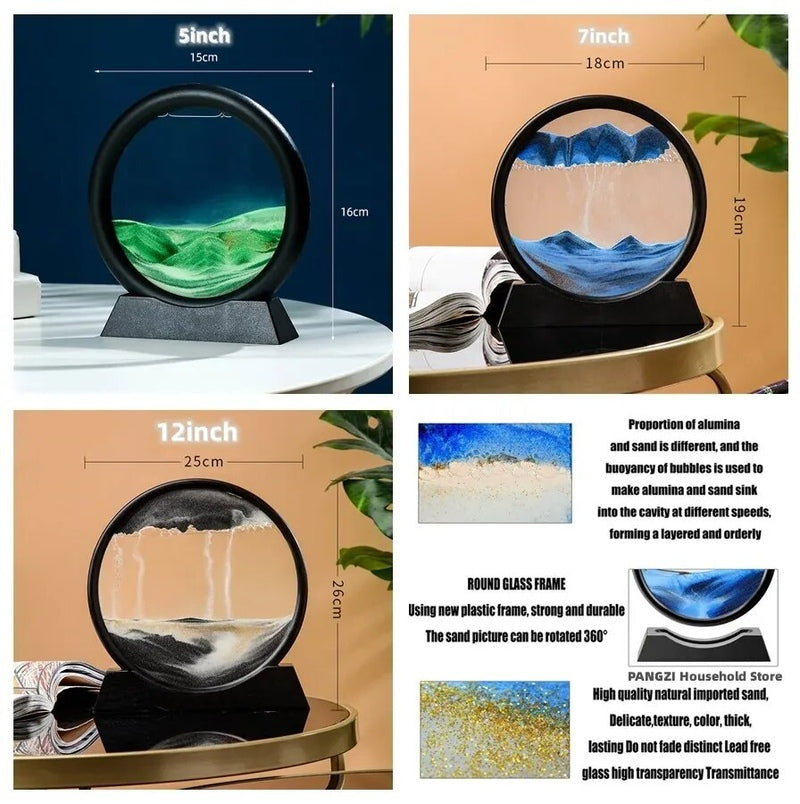 Lisslune | 3D Moving Sand Art | Zen Garden Decoration | Retro Style