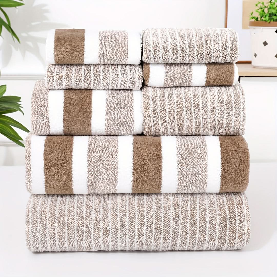 Lisslune | LUXORA – 8-piece towel set made of microfiber, soft, highly absorbent & quick-drying